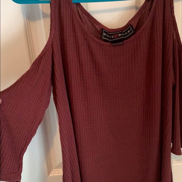 Buckle Brand Cold Shoulder Waffle Knit Top - Picture 3 of 8